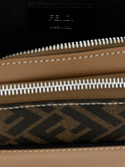 Fendi Jacquard Print Leather Shoulder Bag