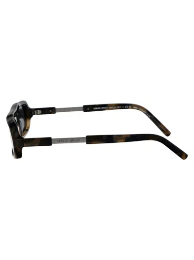 Giorgio Armani Blue Havana Acetate Sunglasses In Brown