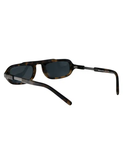 Giorgio Armani Blue Havana Acetate Sunglasses In Brown