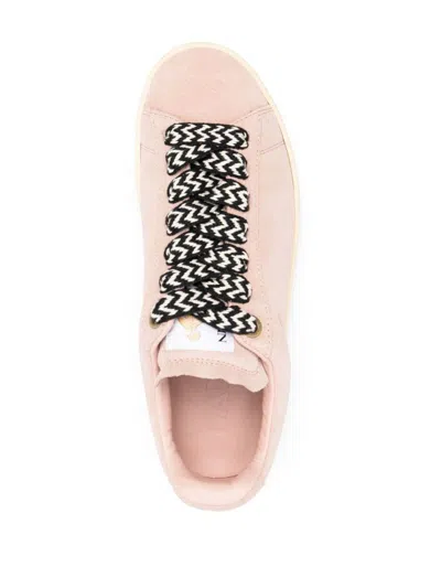Lanvin Lite Curb Low Top Sneakers Shoes In Pink