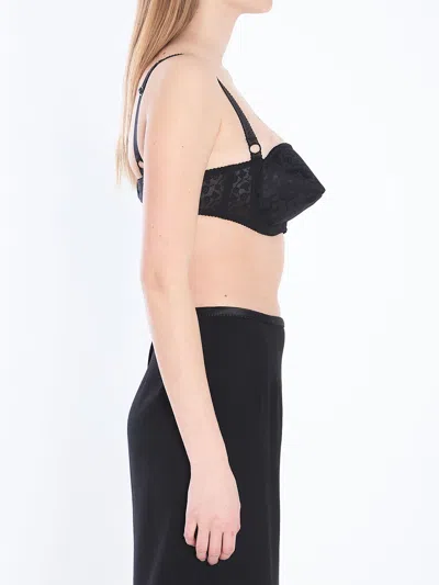 Dolce & Gabbana Silk-blend Satin Cone Bra In Black
