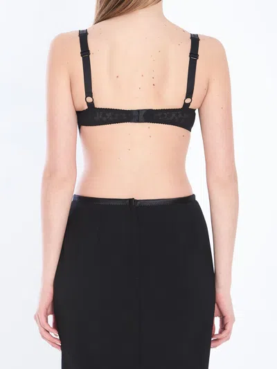 Dolce & Gabbana Silk-blend Satin Cone Bra In Black