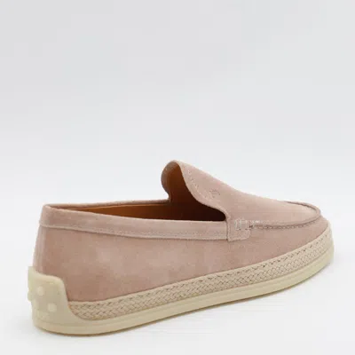 Tod's Beige Loafers In Pink