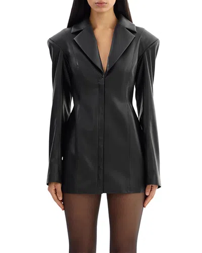 Lamarque Faux Leather Blazer Dress In Black