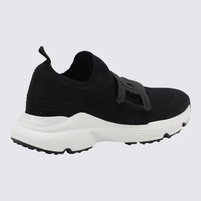 Tod's Tech Fabric Sneakers Chain Accessory In Black