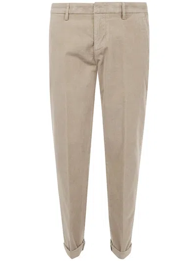 Dondup Cuffed Trousers With Belt Loops And Pockets In Green