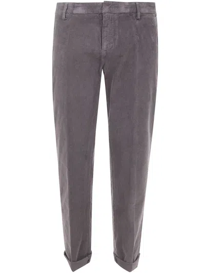 Dondup Corduroy Cuffed Trousers In Gray