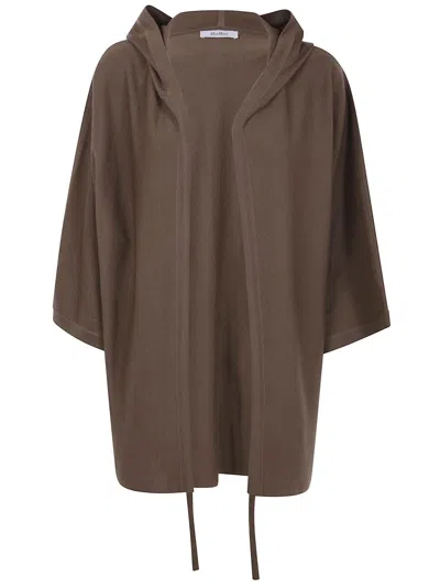 Max Mara Cardigan In Filato Di Lana Aster In Brown