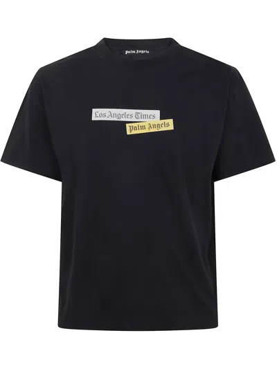 Palm Angels Paxlatimes Black Cotton T-shirt