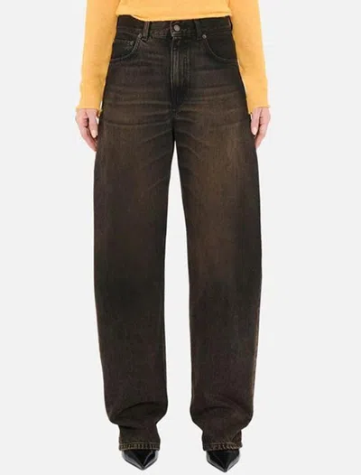 Haikure High-rise Wide-leg Jeans With Belt Loops In Black