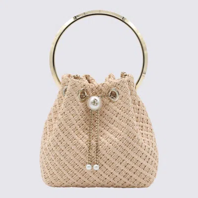 Jimmy Choo Round Handle Bucket Bag With Pearl Embellishment