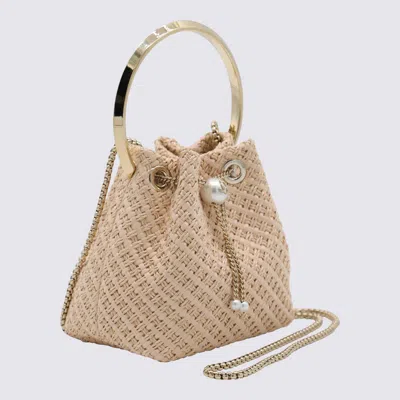 Jimmy Choo Round Handle Bucket Bag With Pearl Embellishment