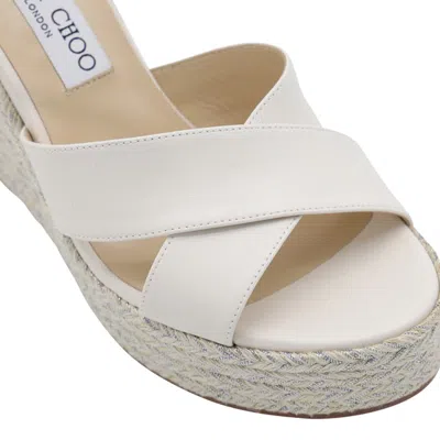 Jimmy Choo 100mm Dellena 100 Cross-strap Espadrilles In White