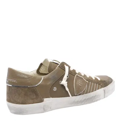 Philippe Model Paris X Leather And Suede Sneakers In Brown