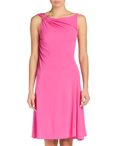 Versace Draped Cocktail Dress In Pink