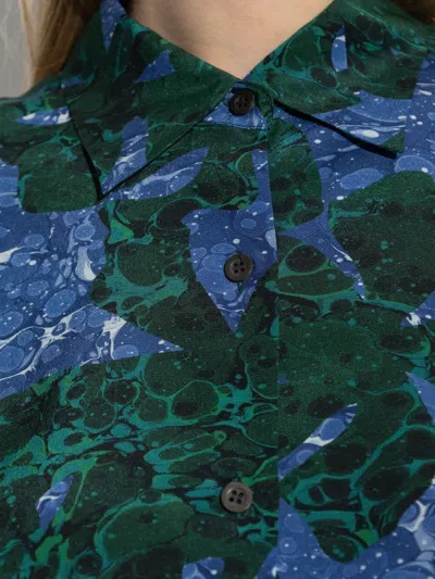 Dries Van Noten Floral Print Casia Shirt In Green