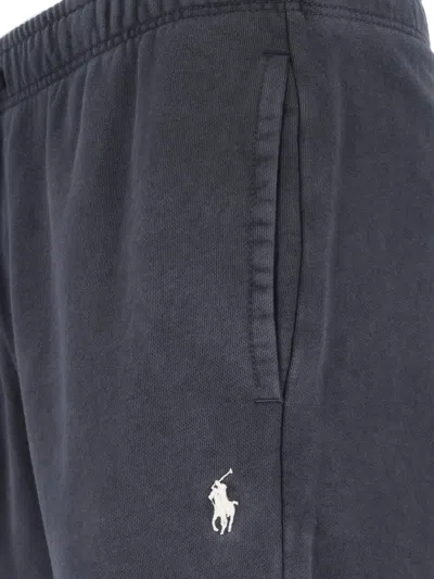 Polo Ralph Lauren Pony Embroidered Drawstring Track Pants In Gray