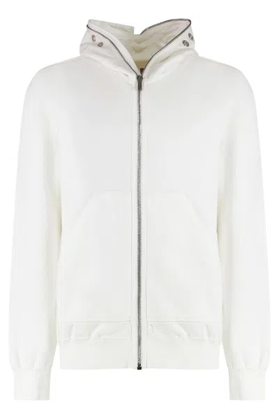 Drkshdw Cotton Full-zip Sweatshirt In White
