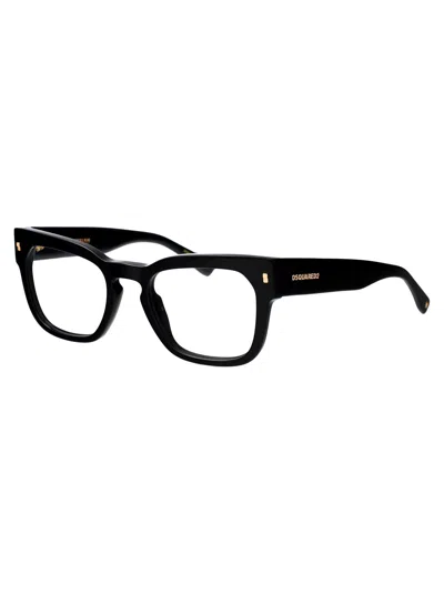 Dsquared2 Glossy Square-frame Glasses In Black