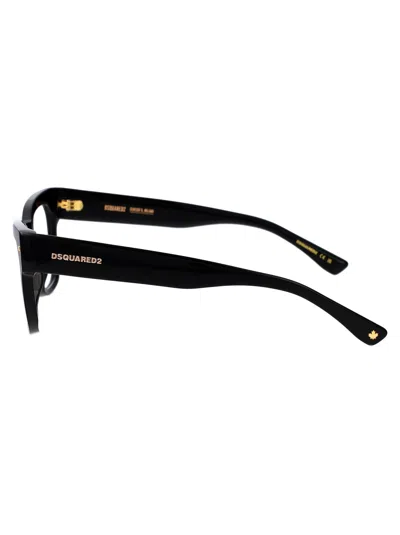 Dsquared2 Glossy Square-frame Glasses In Black