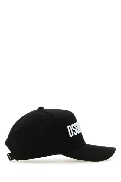 Dsquared2 Black Cotton Baseball Cap