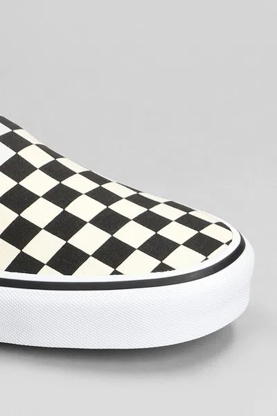 Vans Green Classic Slip-on Checkerboard Sneakers In White
