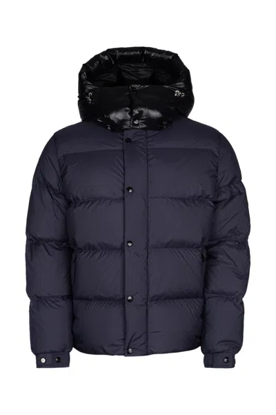 Duvetica Navy Blue Puffer Jacket In Black