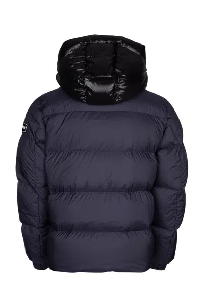 Duvetica Navy Blue Puffer Jacket In Black