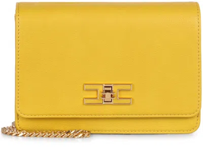 Elisabetta Franchi Faux Leather Shoulder Bag In Yellow