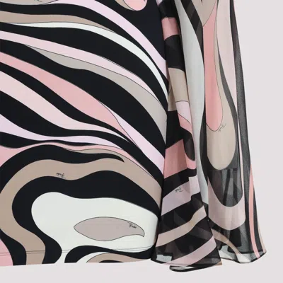 Pucci Flowing Abstract Pattern Dress In Brown