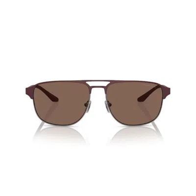 Emporio Armani Full Frame Sunglasses In Brown