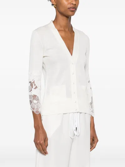Ermanno Scervino Cotton Cardigan In White