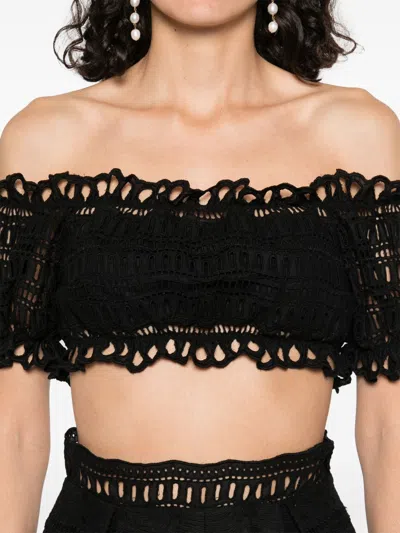 Ermanno Scervino Cotton Blend Off-shoulder Crop Top