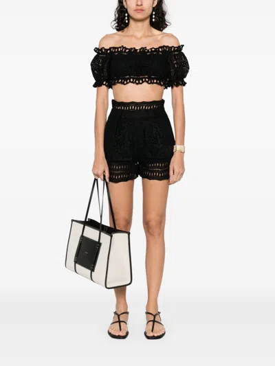 Ermanno Scervino Cotton Blend Off-shoulder Crop Top