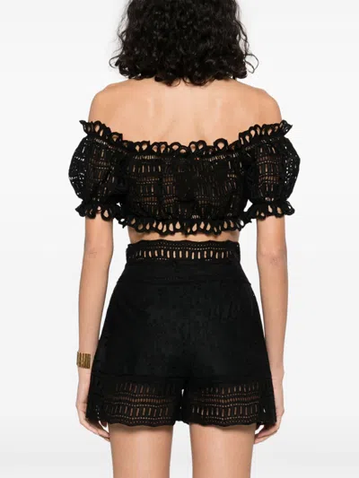 Ermanno Scervino Cotton Blend Off-shoulder Crop Top