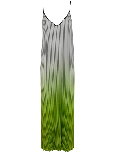 Essentiel Antwerp Haurus Pleated Maxi Dress In Green
