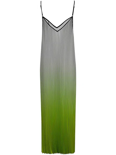 Essentiel Antwerp Haurus Pleated Maxi Dress In Green