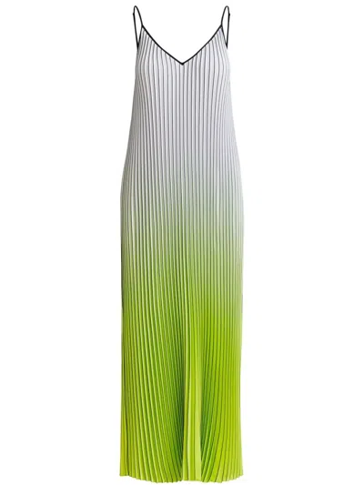 Essentiel Antwerp Haurus Pleated Maxi Dress In Green