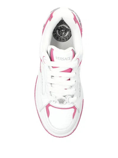 Versace Biggie Basket Sneakers In White