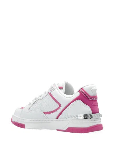 Versace Biggie Basket Sneakers In White
