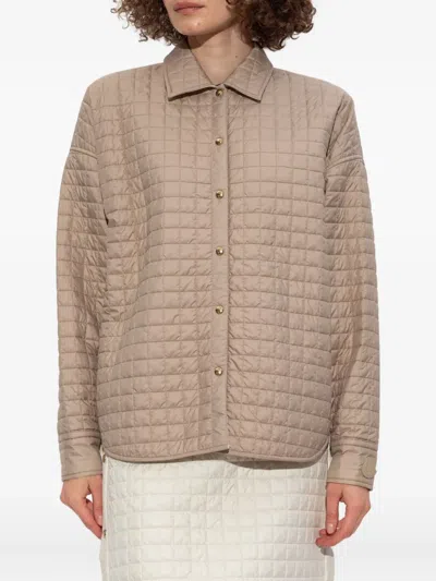 Moncler Quilted Shirt Jacket In Neutral