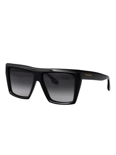 Victoria Beckham Vb Monogram 51mm Rectangular Sunglasses In Black