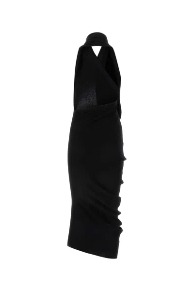 Fendi Halter Neckline Cotton Blend Dress In Black