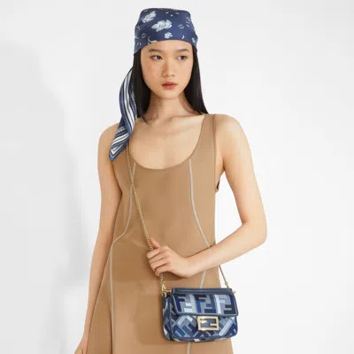 Fendi Mini Baguette Denim Ricamo F