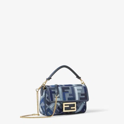 Fendi Mini Baguette Denim Ricamo F