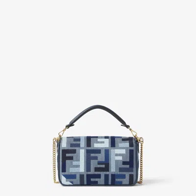 Fendi Mini Baguette Denim Ricamo F
