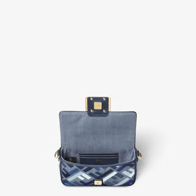 Fendi Mini Baguette Denim Ricamo F