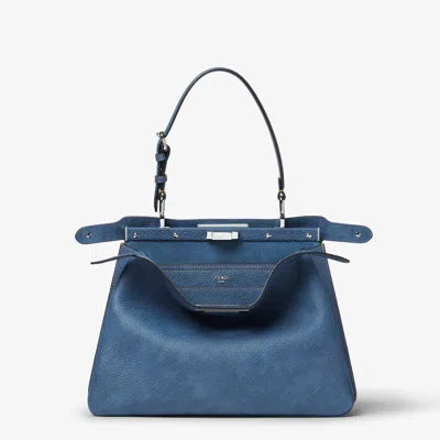 Fendi Peekaboo Soft M Cuoio Romano D In Blue