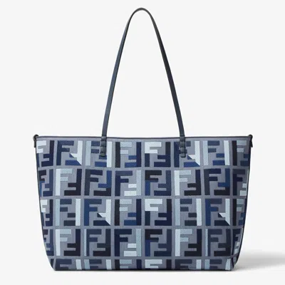 Fendi Roll Large Denim Ricamo F