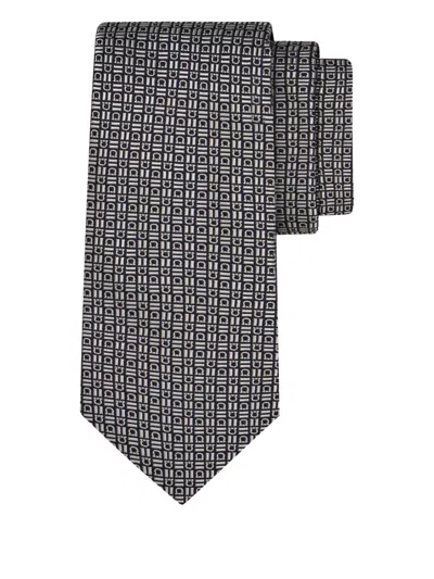 Ferragamo Alassio Silk Tie In Black